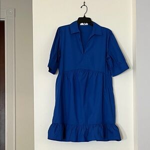 MNG Elegant Blue Midi Dress – Size Small 💙👗✨